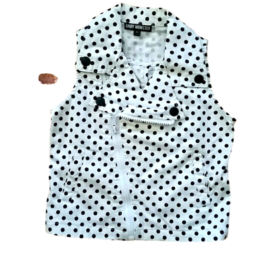 Baby Monster Girls Polka Dot Moto Vest Size‎ 18-24M